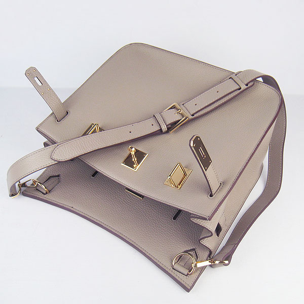 Replica Hermes Jypsiere Fjord Leather Messenger Bag Grey H6508 - 1:1 Copy - Click Image to Close